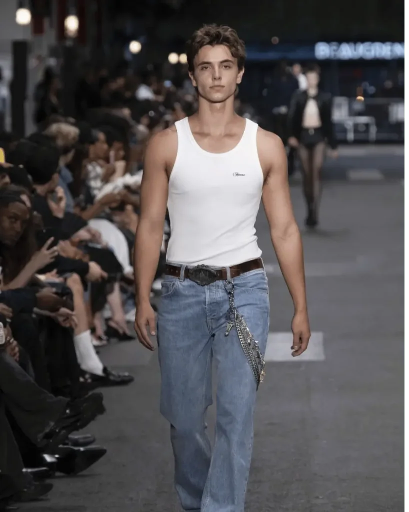 Jayden James walking the runway during Paris Fashion Week