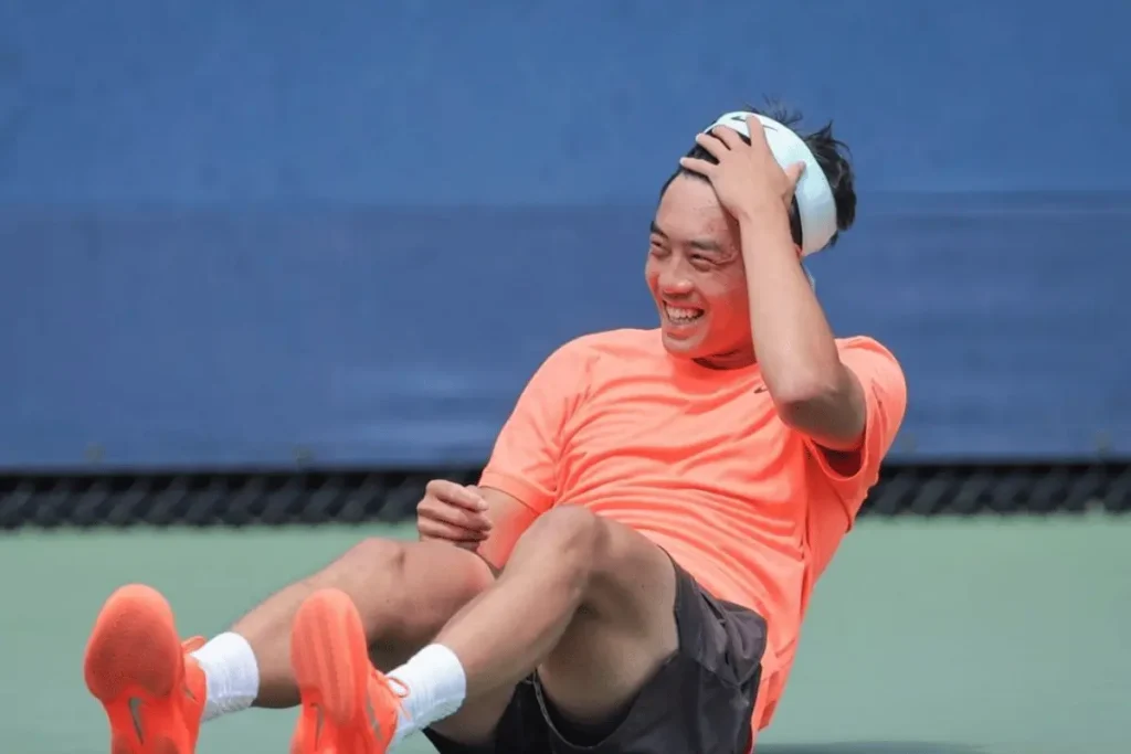 Coleman Wong playing tennis at the 2025 US Open