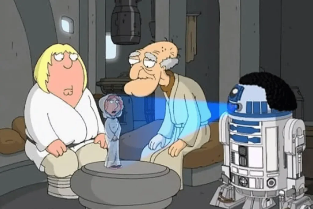 Peter Griffin appearing in Family Guy's Star Wars parody episode Blue Harvest.