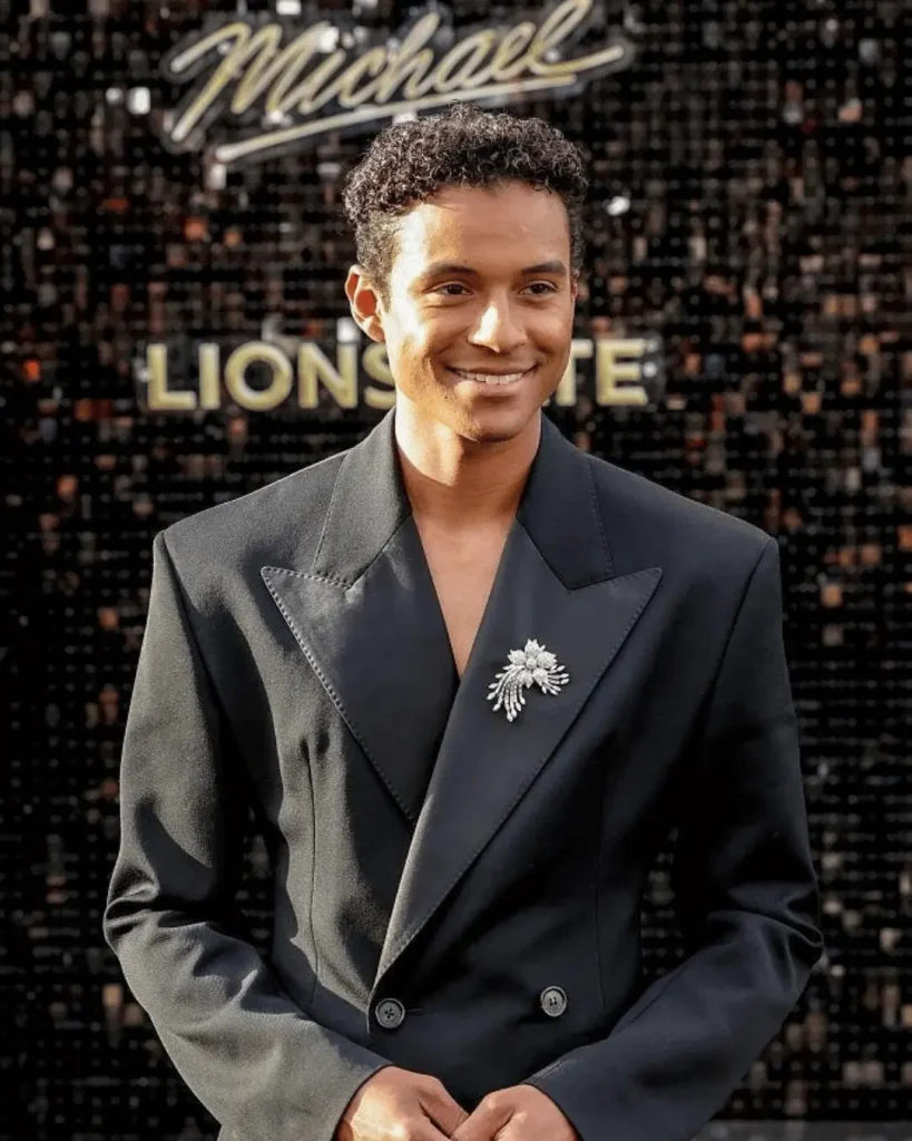 Jaafar Jackson arriving at the Michael premiere in Hollywood in April 2026