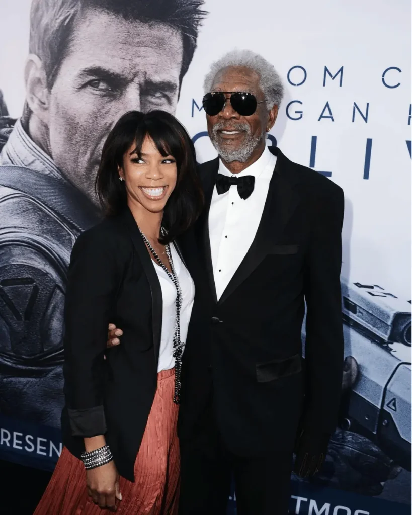 Morgan Freeman with daughter Morgana Freeman at the 2013 Oblivion premiere
