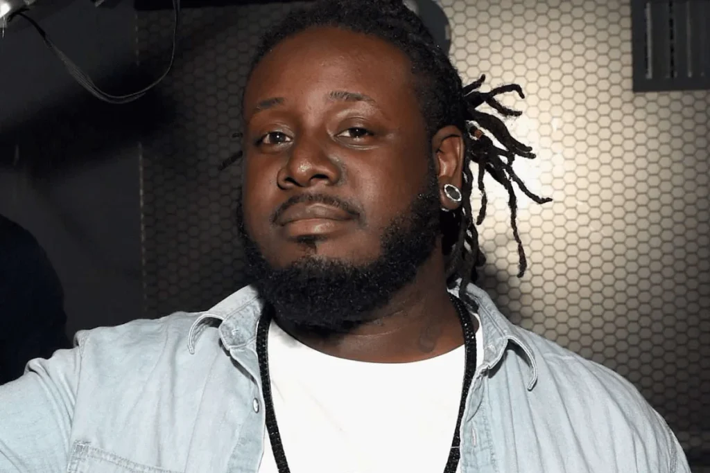 T-Pain portrait highlighting his early music career and rise to fame in hip-hop and R&B