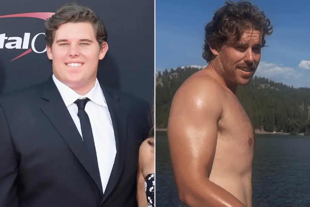 Christopher Schwarzenegger slimmer figure during family boat outing