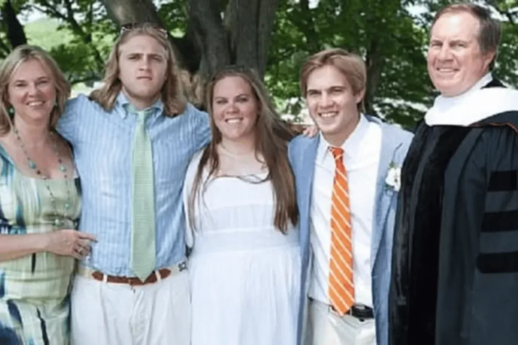 Debby Clarke Belichick with Bill Belichick and family
