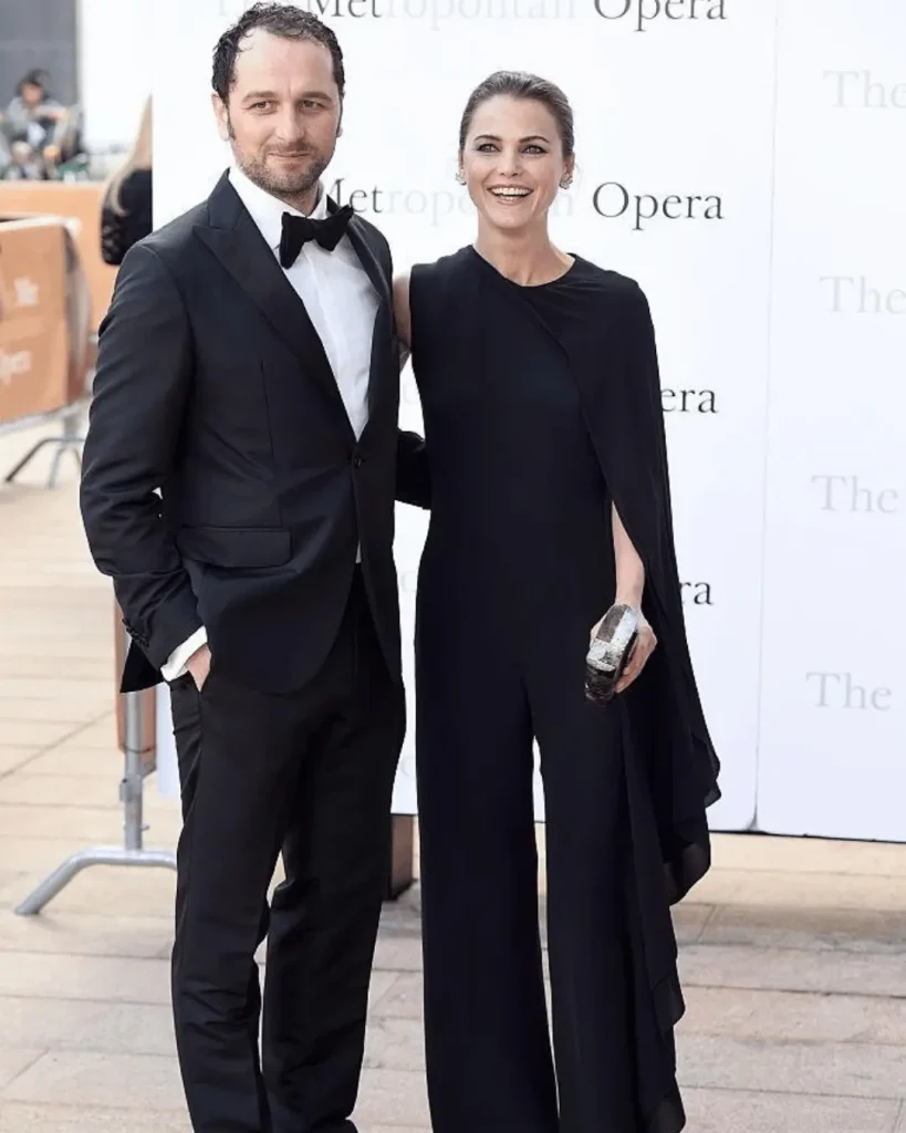 Keri Russell and Matthew Rhys attending a Metropolitan Opera opening-night event in New York in 2016.

